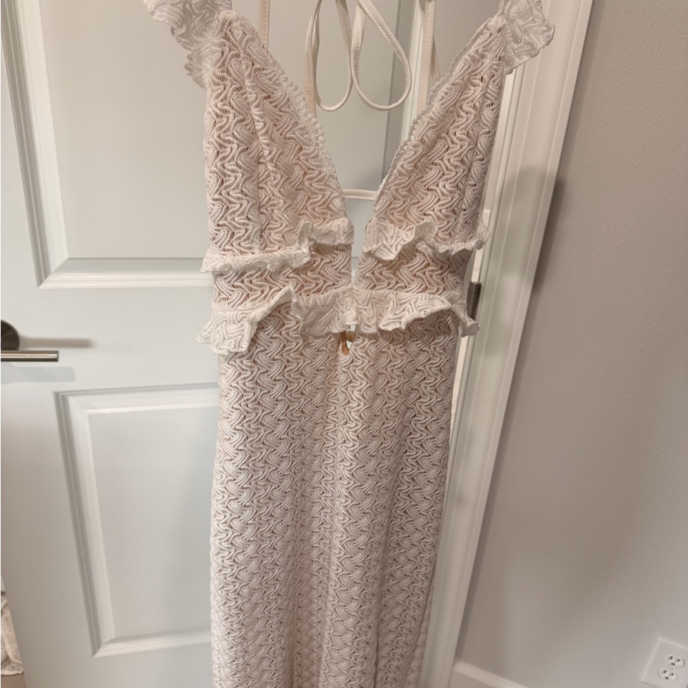 Elegant Cream Ruffle Dress